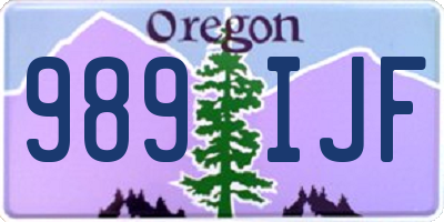 OR license plate 989IJF