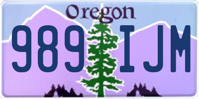 OR license plate 989IJM