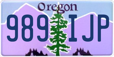 OR license plate 989IJP