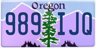 OR license plate 989IJQ