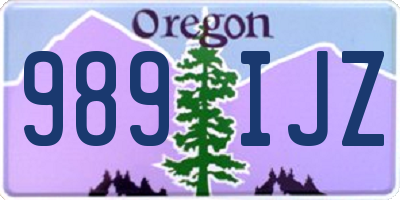 OR license plate 989IJZ