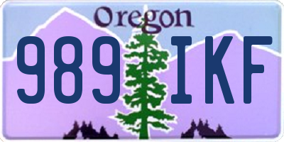 OR license plate 989IKF