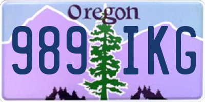 OR license plate 989IKG