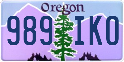 OR license plate 989IKO