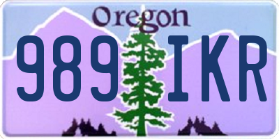 OR license plate 989IKR