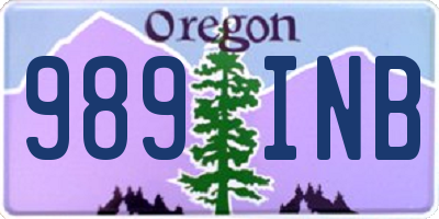 OR license plate 989INB