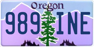 OR license plate 989INE