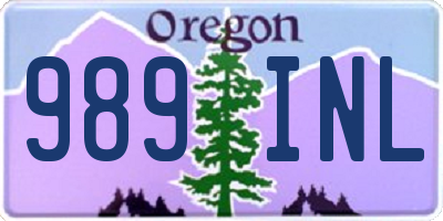 OR license plate 989INL