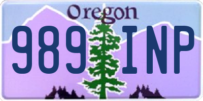 OR license plate 989INP