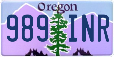 OR license plate 989INR