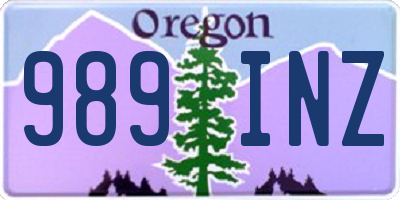 OR license plate 989INZ