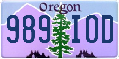 OR license plate 989IOD