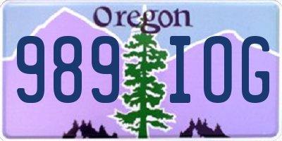 OR license plate 989IOG