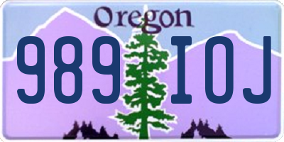 OR license plate 989IOJ