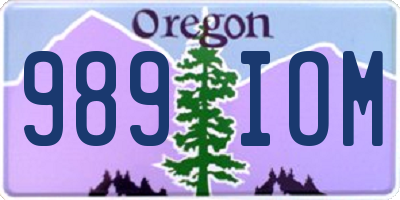 OR license plate 989IOM
