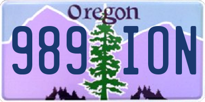 OR license plate 989ION