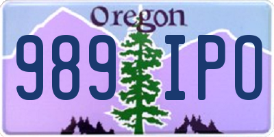 OR license plate 989IPO