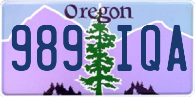 OR license plate 989IQA
