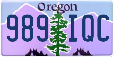 OR license plate 989IQC