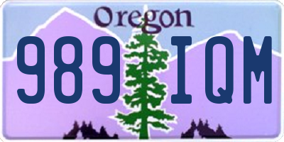 OR license plate 989IQM