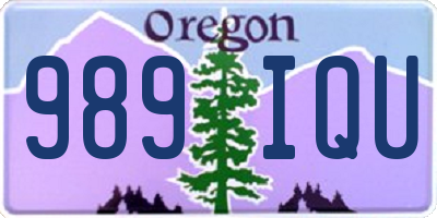 OR license plate 989IQU