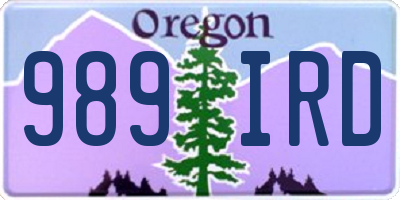 OR license plate 989IRD