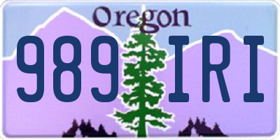 OR license plate 989IRI