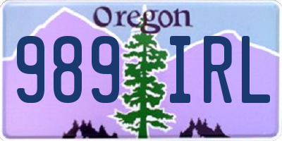 OR license plate 989IRL