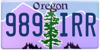 OR license plate 989IRR