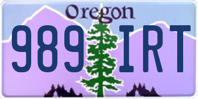 OR license plate 989IRT