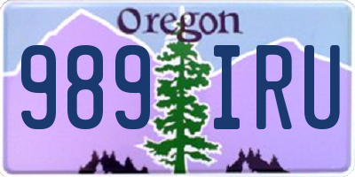 OR license plate 989IRU