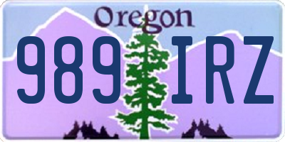 OR license plate 989IRZ