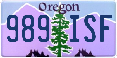OR license plate 989ISF