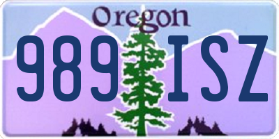OR license plate 989ISZ