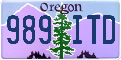 OR license plate 989ITD