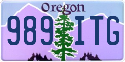 OR license plate 989ITG