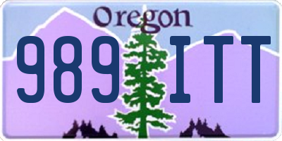 OR license plate 989ITT