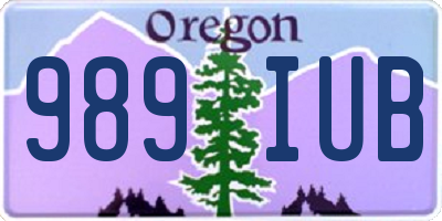 OR license plate 989IUB