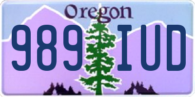 OR license plate 989IUD