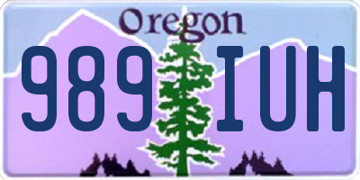 OR license plate 989IUH