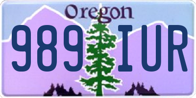 OR license plate 989IUR