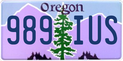 OR license plate 989IUS