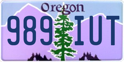 OR license plate 989IUT