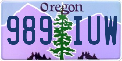 OR license plate 989IUW