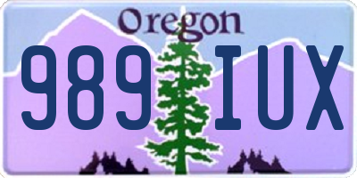 OR license plate 989IUX