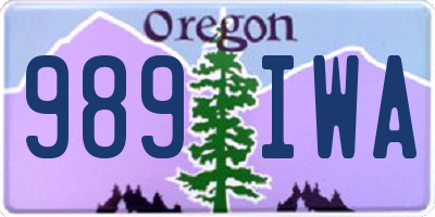 OR license plate 989IWA