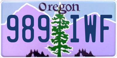 OR license plate 989IWF