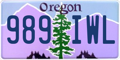 OR license plate 989IWL