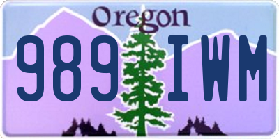 OR license plate 989IWM