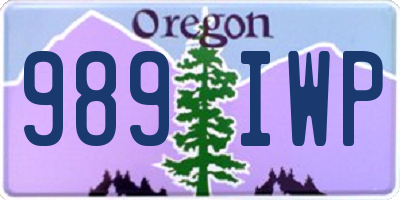 OR license plate 989IWP
